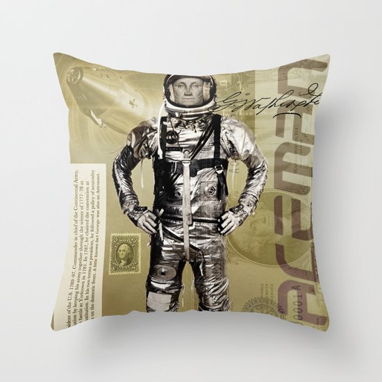 George Washington - Spaceman Throw Pillow
