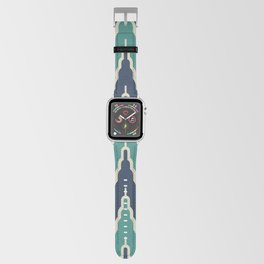 Chevron Pattern 534 Black and Turquoise Apple Watch Band