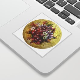 Flowers on Terracotta Plate Sticker