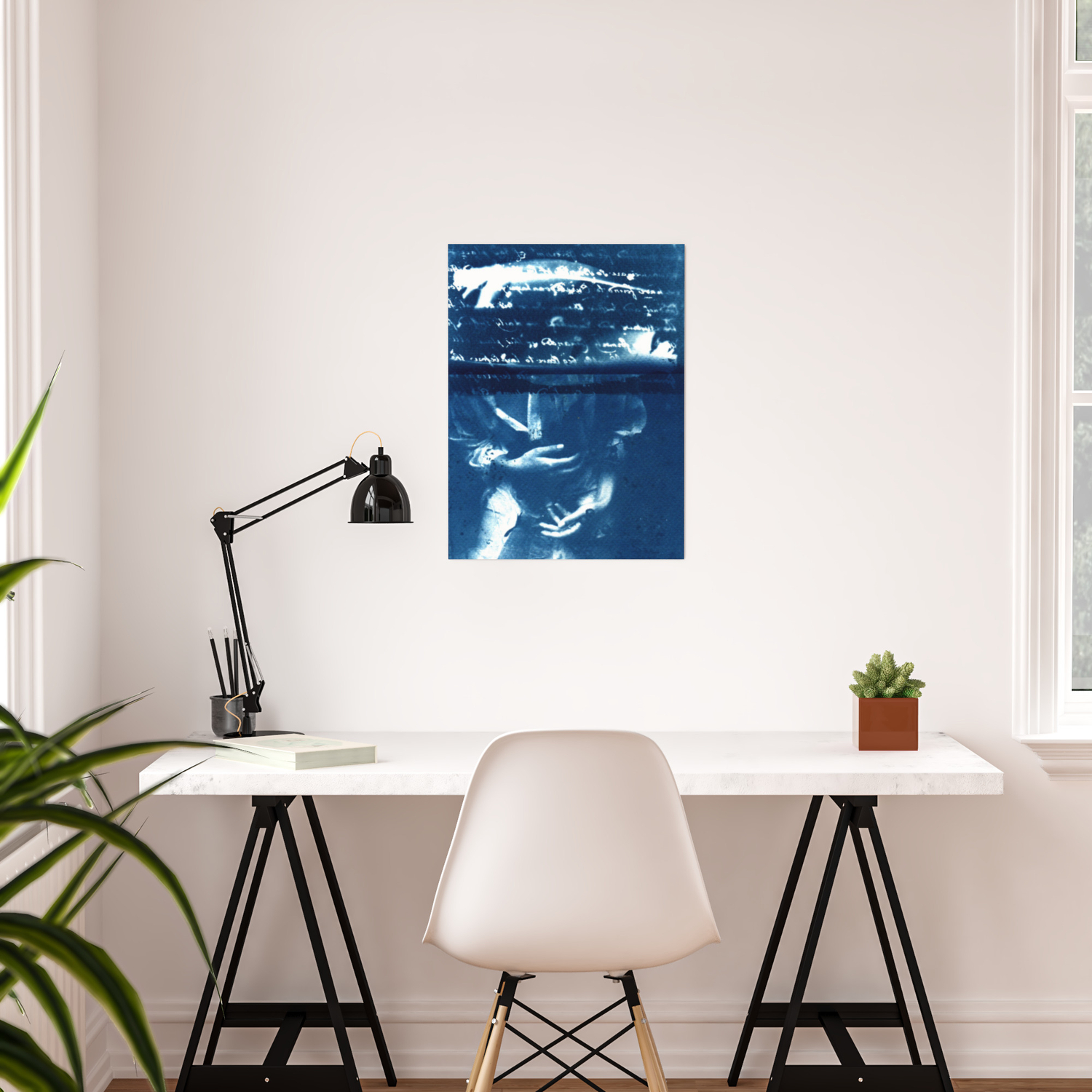Fragments Of The Past 12 Art Print Collage Blue Print Wall