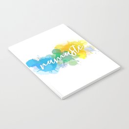 Namaste quote in watercolor paint splatter Notebook