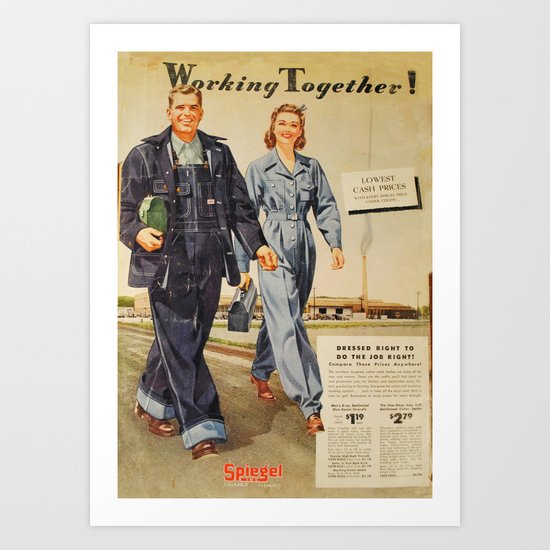 1942 Working Together Cover Art Print