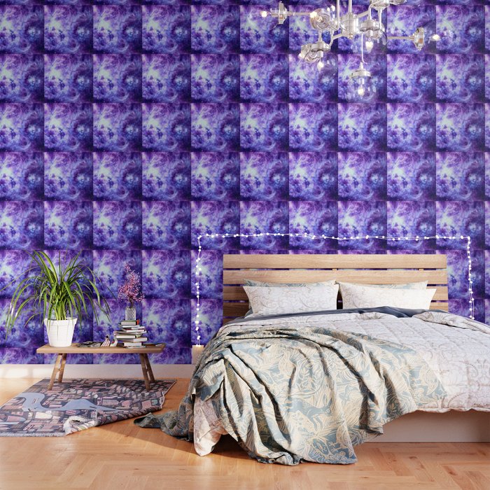 Tarantula Nebula Lavender Purple Gold Wallpaper By Me101 Society6
