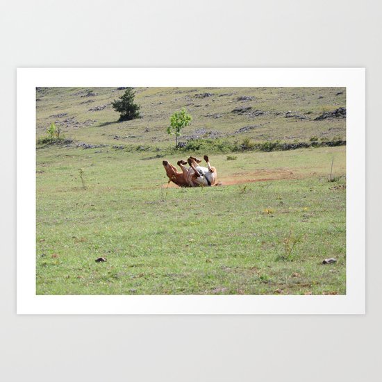 Rolling Horse Art Print