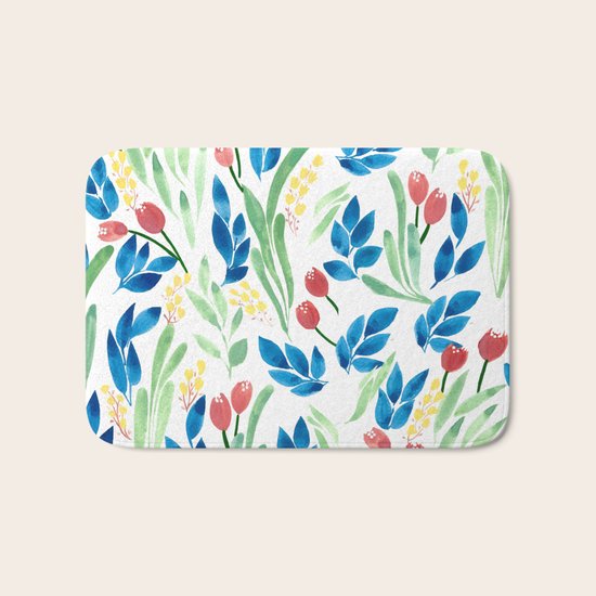 Floral Pattern Bath Mat