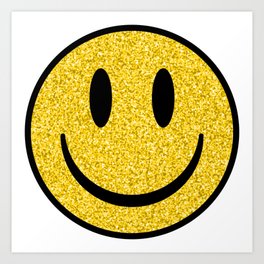 Glitter Smiley Face Art Print