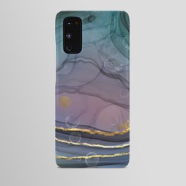 Abstract Landscape petrol purple in Digital Alcohol Inks II  Android Case