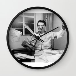 Brighton FC's manager Brian Clough with fan mail Wall Clock