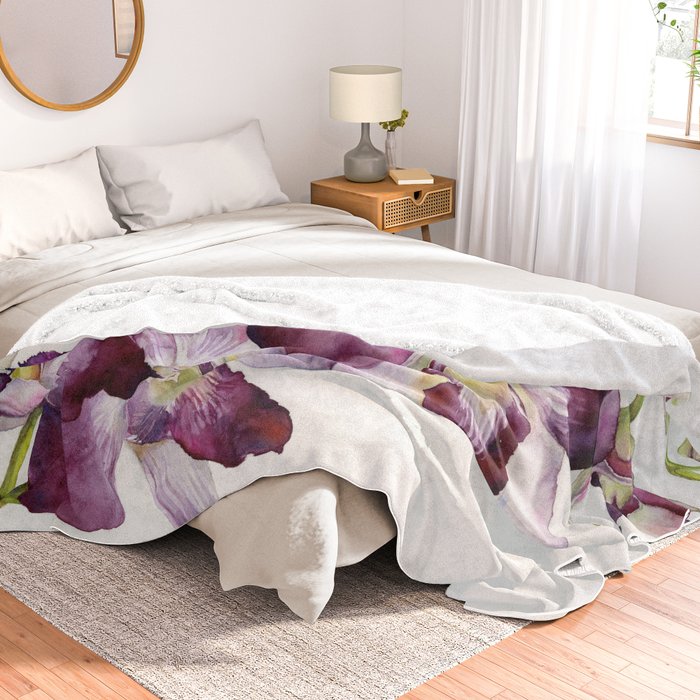 Radiant Orchids: Magenta Dendrobiums Throw Blanket
