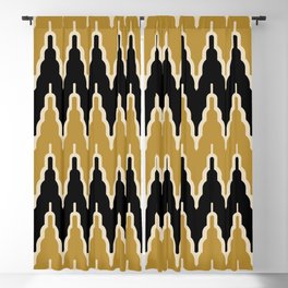 Chevron Pattern 527 Gold and Black Blackout Curtain