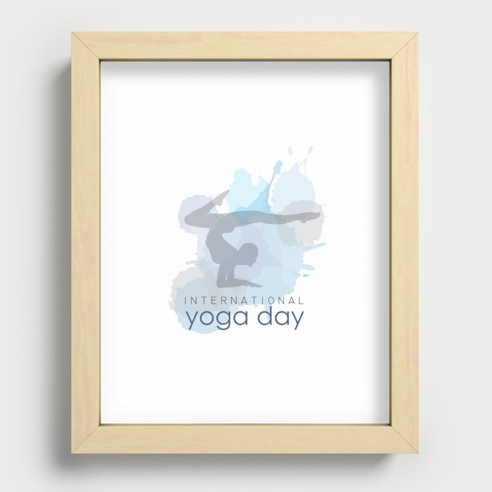 International yoga day workout  Recessed Framed Print