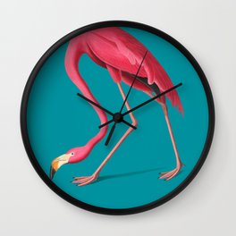 Vintage Pink Flamingo  Wall Clock