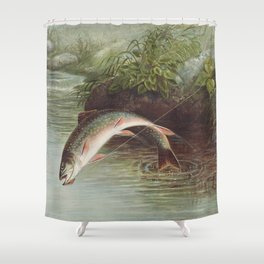 Leaping Brook Trout Shower Curtain