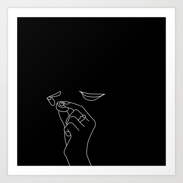 Minimal Line Drawing Of Juliette Binoche And Johnny Depp In The Famous Chocolat Art Print By Beatricecamanni Society6