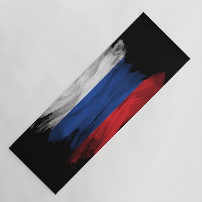 Russia flag brush stroke, national flag Yoga Mat