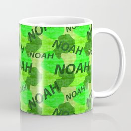 pattern with the name Noah in green colors and watercolor texture Mug