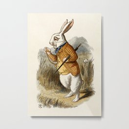 “The White Rabbit” from Lewis Caroll's Alice Metal Print | Watch, Timepiece, Adventures, Rushing, Cartoons, Alice, Wonderland, Late, Waistcoat, Hurry 