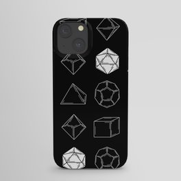 Black Dungeons and Dragons Dice Set Pattern iPhone Case