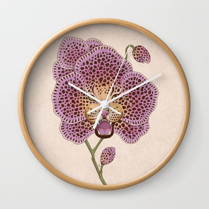 Wild Orchid Wall Clock