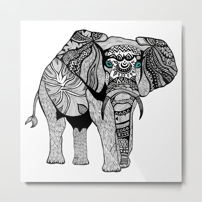 Elephant of Namibia (black & white) Metal Print