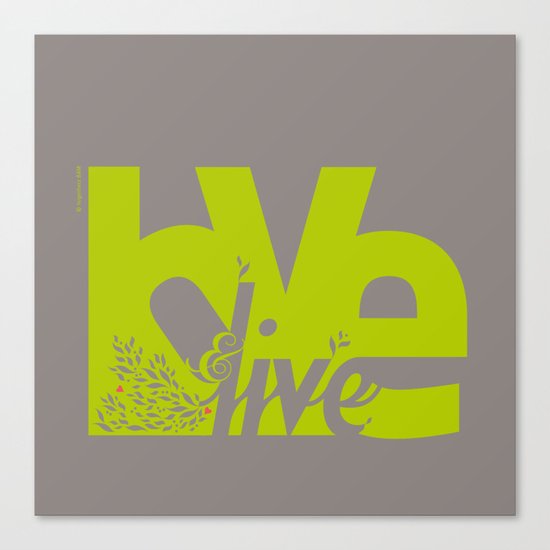 Love & Live (leaves 2) Canvas Print