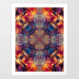 Floral Sun Burst Pattern Art Print