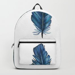 Three Feathers Backpack | Blackfeather, Ink Pen, Drawing, Chalk Charcoal, Pattern, Nest, Urbanfarmhouse, Bluefeather, Greenfeather, Feather 