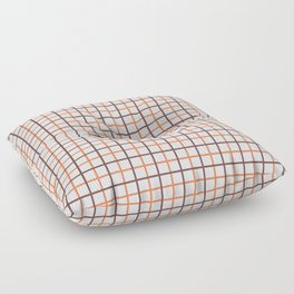 Grid Plaid Pattern 723 Orange and Brown Floor Pillow