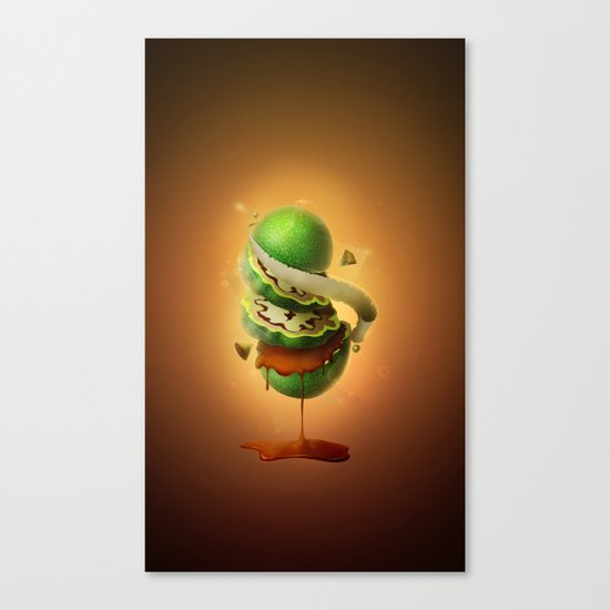 Sliced Green Wallnut Canvas Print