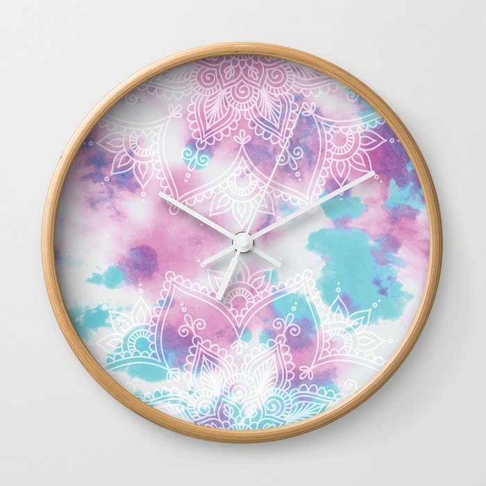 Henna Tie Dye Wall Clock