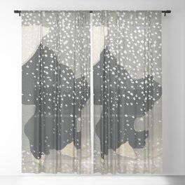 Snow from Momoyogusa–Flowers of a Hundred Generations Sheer Curtain
