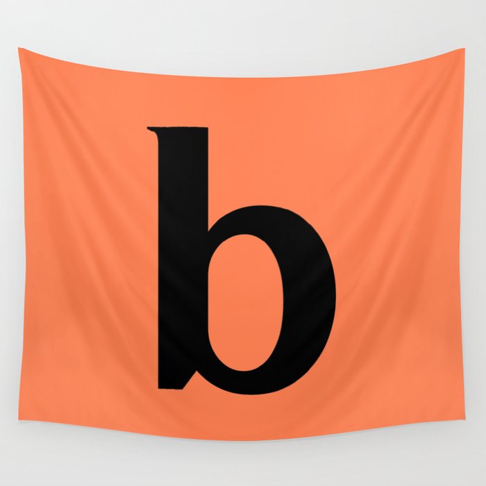 b (BLACK & CORAL LETTERS) Wall Tapestry