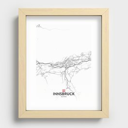 Innsbruck, Austria - Light City Map Recessed Framed Print
