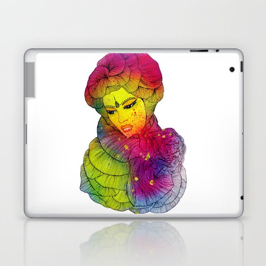 Rainbow Flower Girl Laptop & iPad Skin