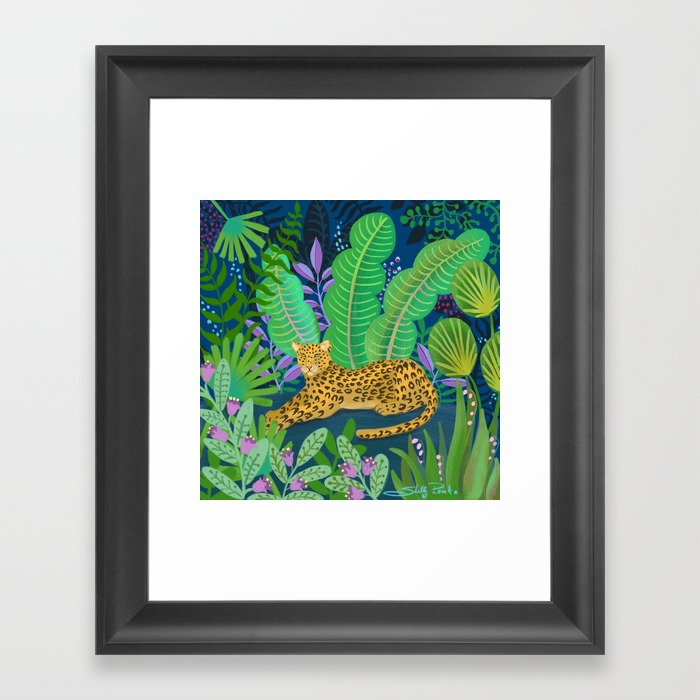 Jungle Leopard in the Evening Framed Art Print