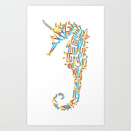 Unicorn Seahorse Art Print