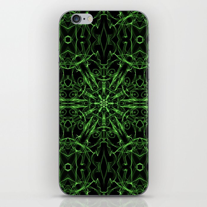 Liquid Light Series 11 ~ Green Abstract Fractal Pattern iPhone Skin