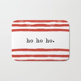 red stripes-ho ho ho Bath Mat | Hohoho, Watercolor, Stripes, Typography, Graphicdesign, Text, Christmas, Pattern, Red, Winter 