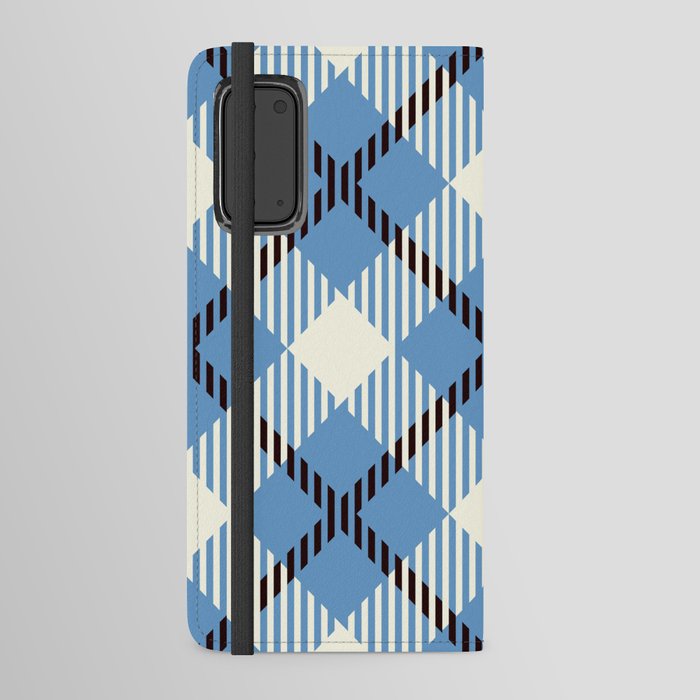 Blue Farmhouse Style Gingham Check no.I Android Wallet Case