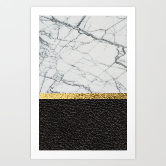 marble and leather Art Print