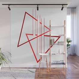 Geometric minimal abstract red Wall Mural