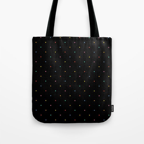Happy Dots on Black Tote Bag