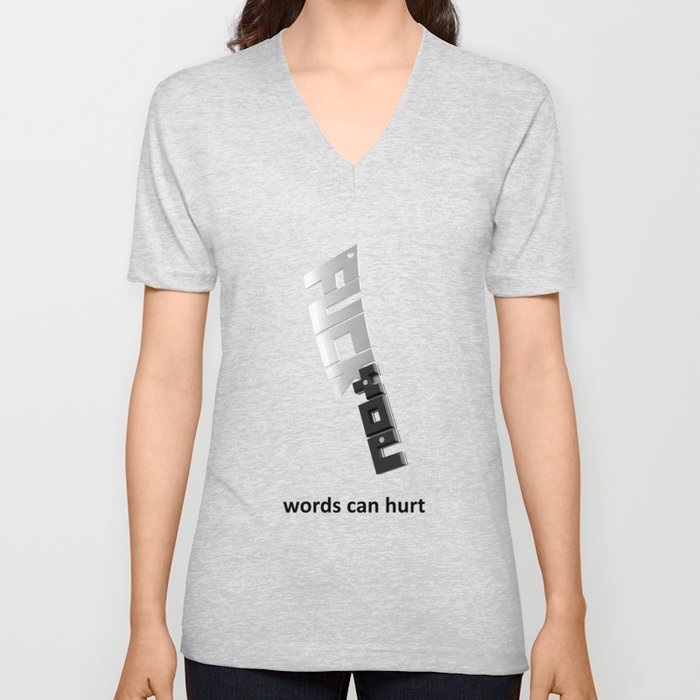 Words can hurt - cleaver V Neck T Shirt