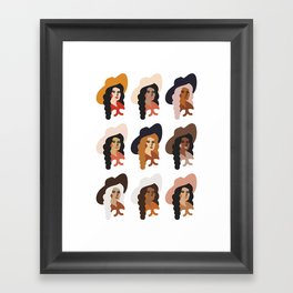 Multi Culture Cowgirl Framed Art Print