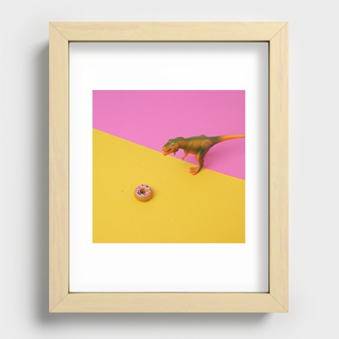Dinos Like Donuts Recessed Framed Print