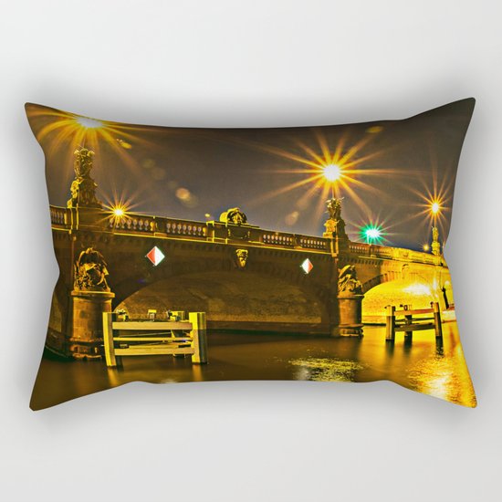 Night on the Moltke-Bridge in Berlin Rectangular Pillow