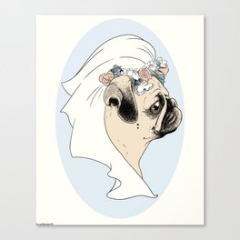Bride Pug Canvas Print