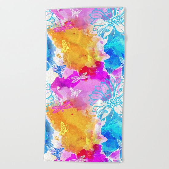 Floral Pattern 11 Beach Towel