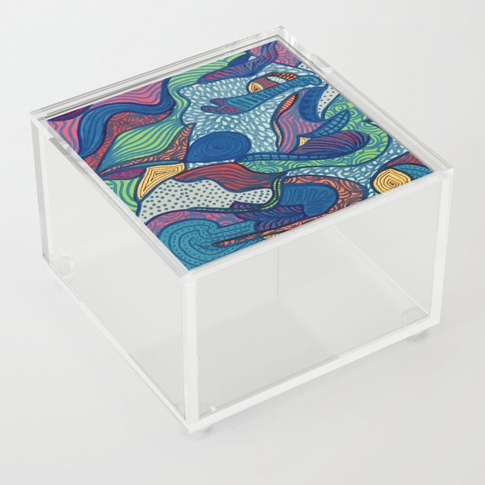 Colored Waves Acrylic Box