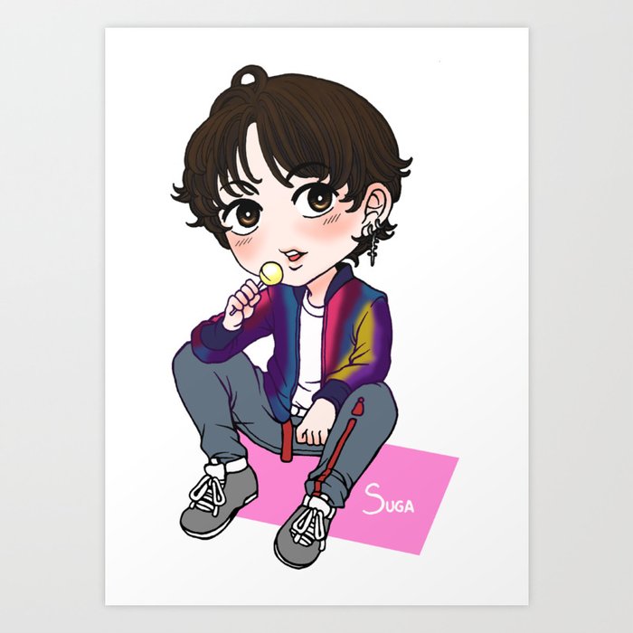 Bts Suga Chibi Art Print By Janafa Society6